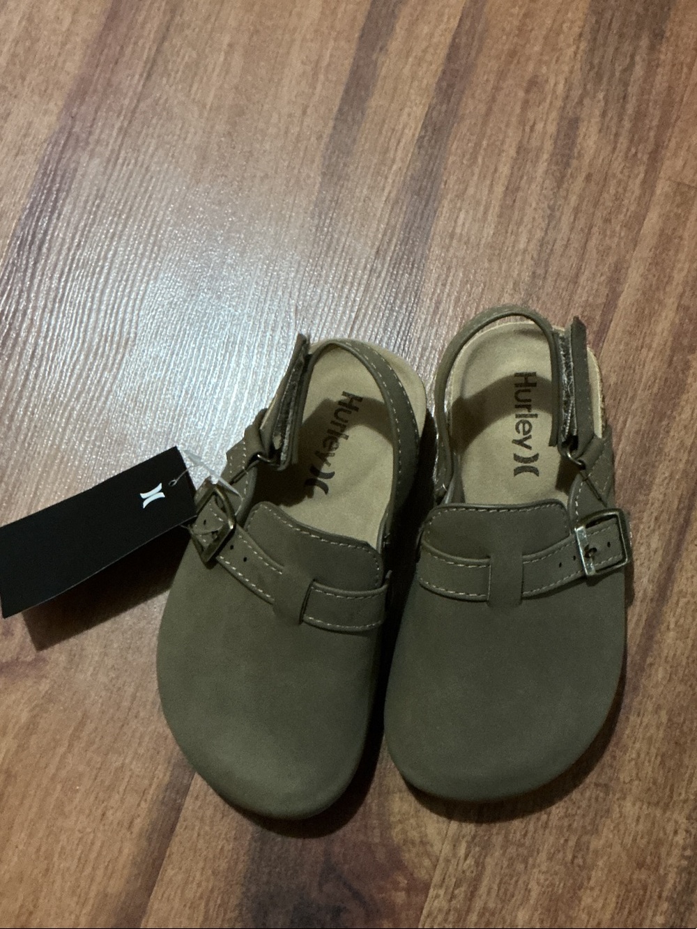Hurley Kids Olive Green Slip-On Moccasins with Buckle nwt sz 9